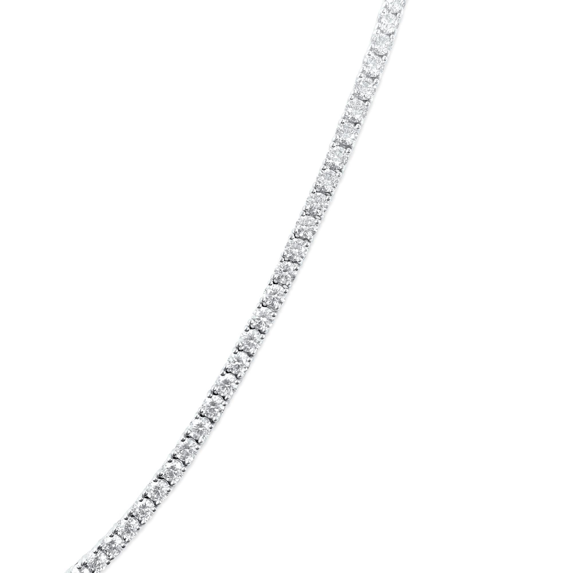16 Karat VVS Diamant-Tennis-Halskette Unisex im Zustand „Hervorragend“ im Angebot in Miami, FL