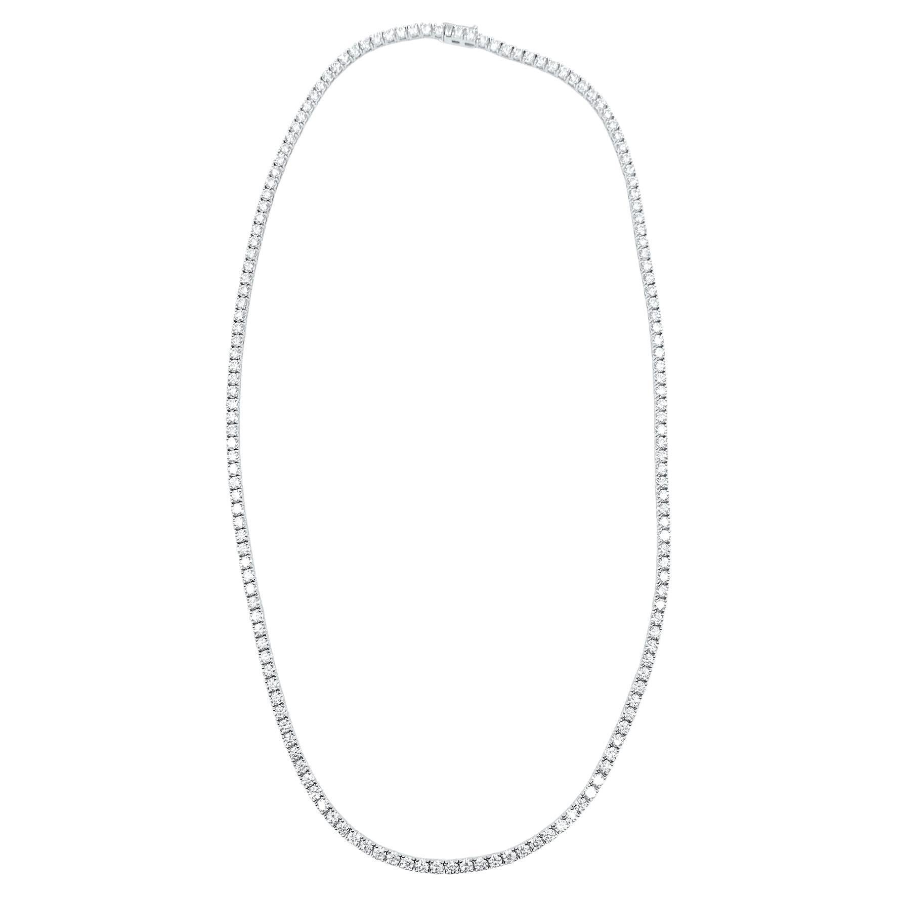 16 Karat VVS Diamant-Tennis-Halskette Unisex im Angebot