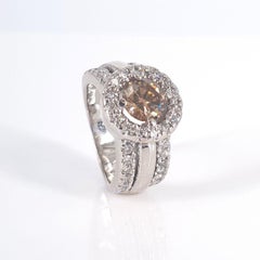 16 Carat White Gold Cognac Diamond Ring