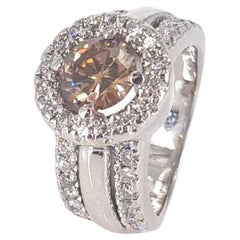 16 Carat White Gold Cognac Diamond Ring