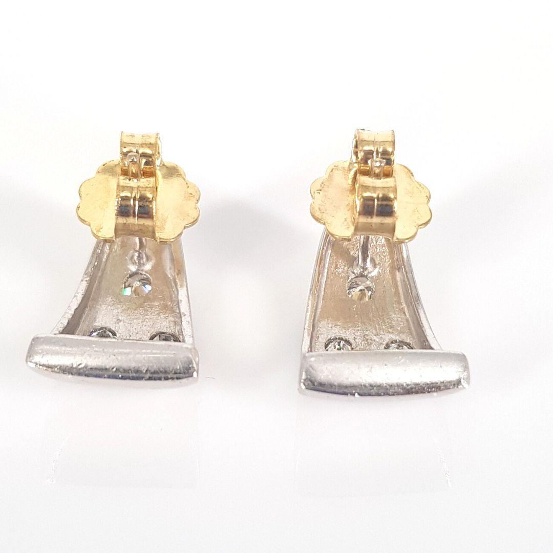 16 Carat White Gold Diamond Half Hoops In Fair Condition For Sale In Cape Town, ZA