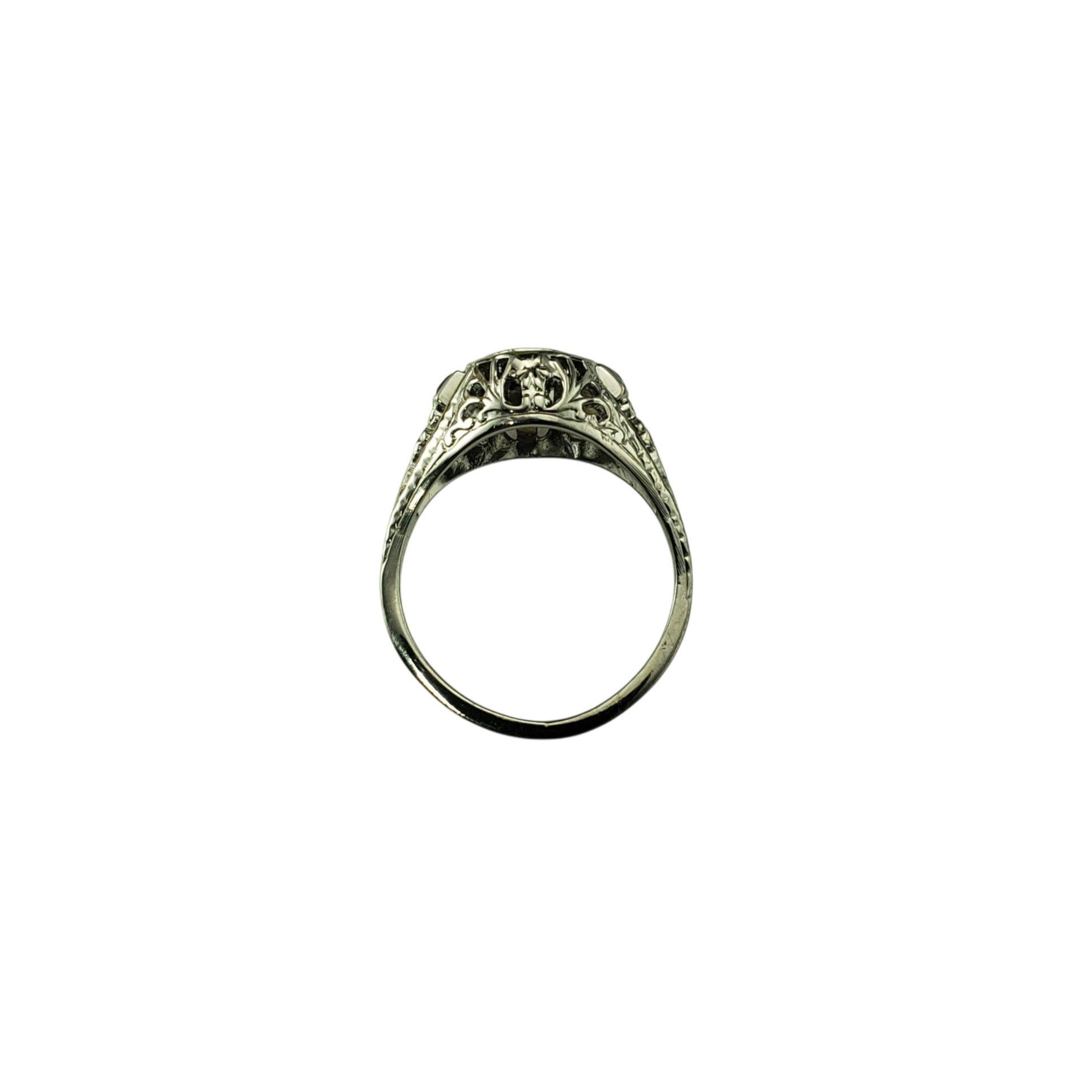 16K - 18 Karat Weißgold Filigran und Diamant-Ring Größe 5,5 #22304 Damen im Angebot