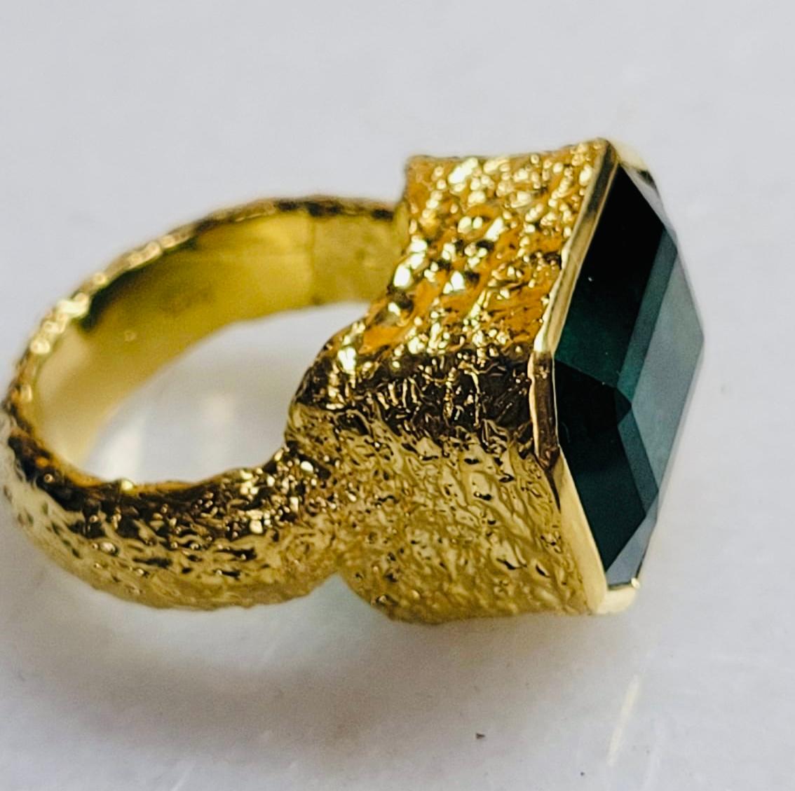 Artisan 16k Emerald Cocktail Ring, by Tagili