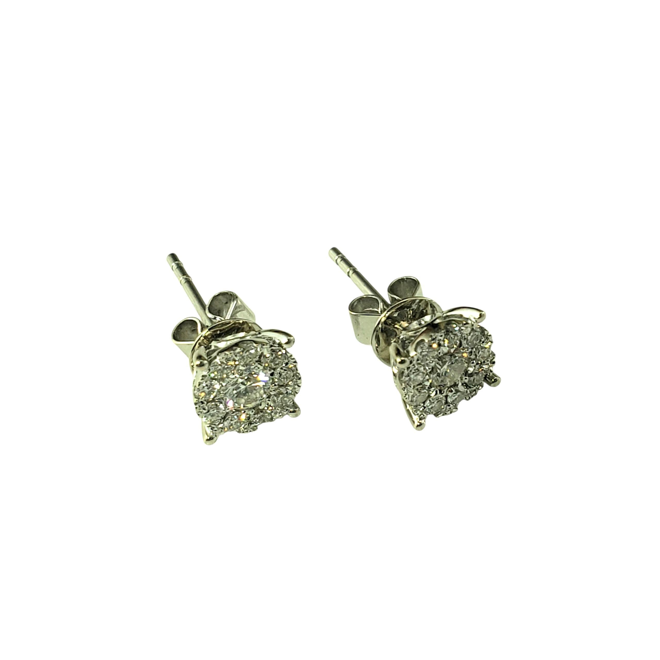 Taglio brillante Orecchini con diamanti a grappolo in oro bianco 16K #23090 in vendita