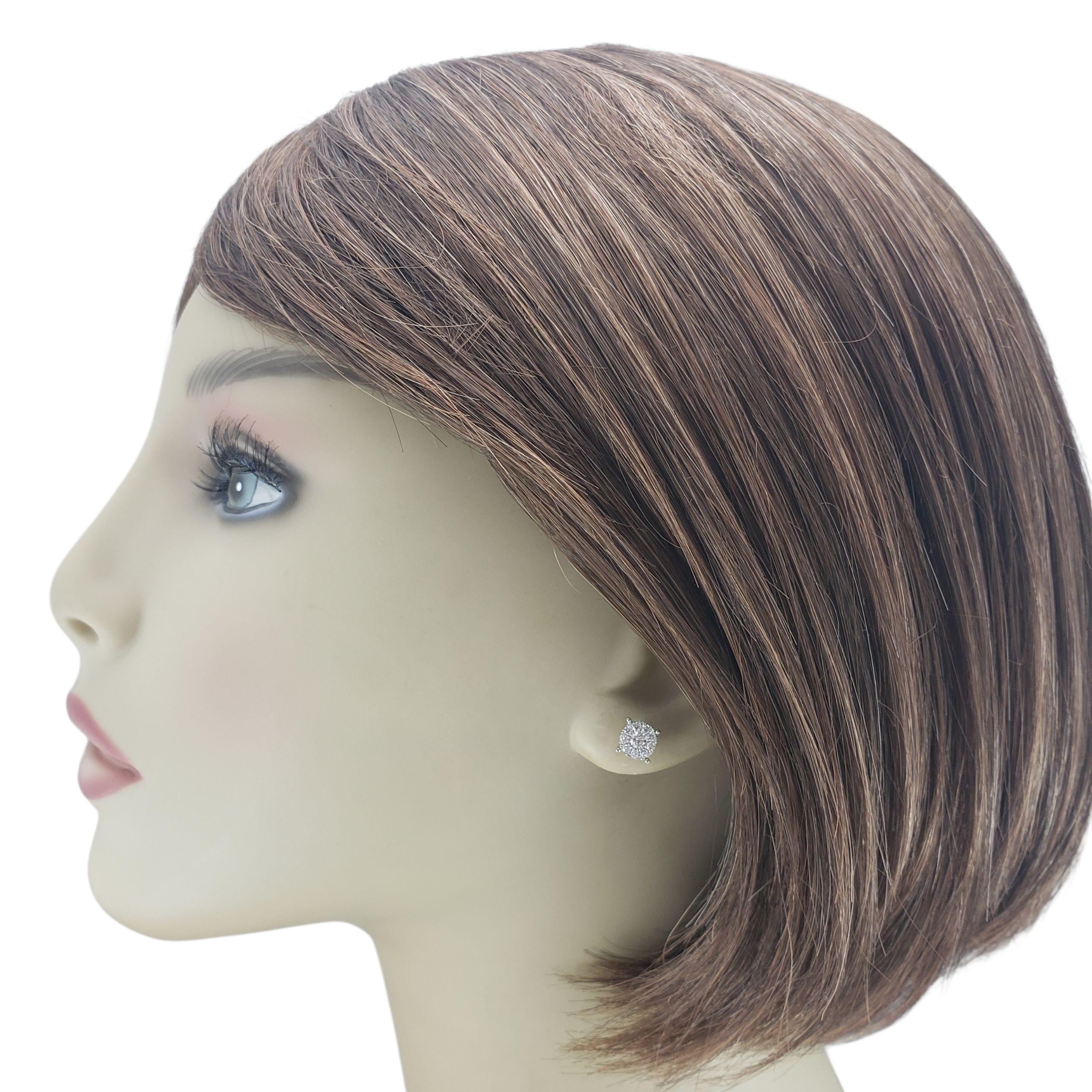 Donna Orecchini con diamanti a grappolo in oro bianco 16K #23090 in vendita