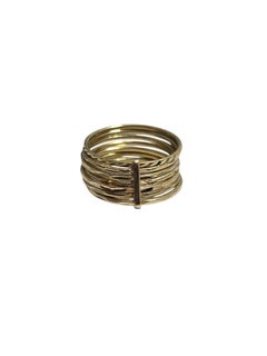 16K Yellow Gold Diamond-Cut Semanario Ring Size 5.5 #25074
