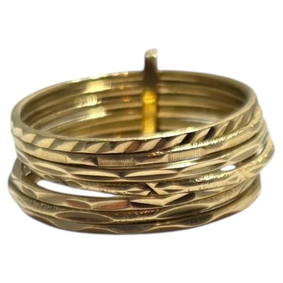 Bague Semanario en or jaune 16K avec diamant Taille 5.5 #25074 en vente
