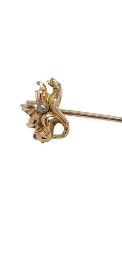 16K Gelbgold Perle Blume Stick Pin #24138