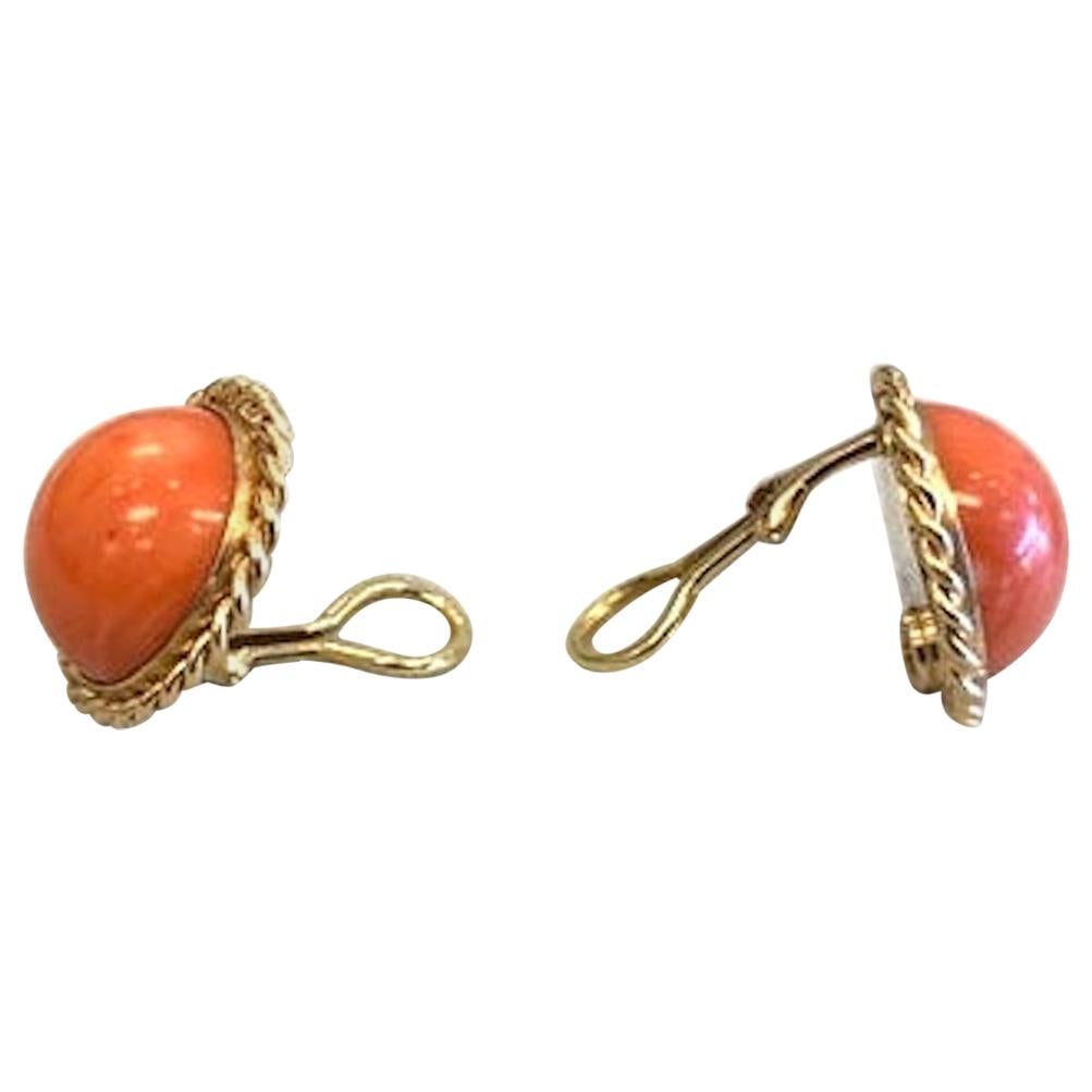 Coral Gold Earrings For Sale