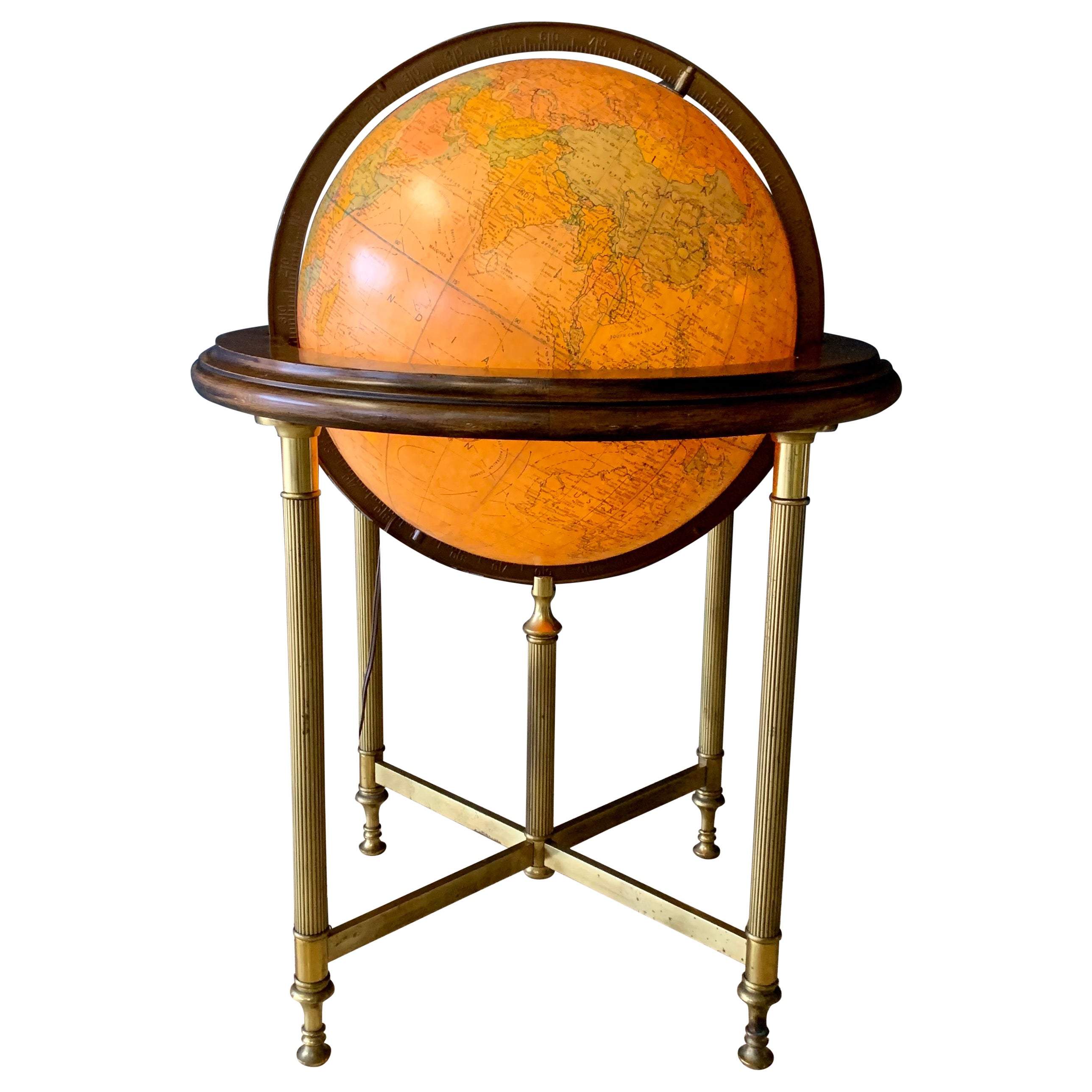 16"Replogle Neo Classic Floor standing illuminated Globe For Sale