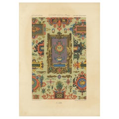 Grotesques de la Renaissance des XVIe et XVIIe siècles - Panneau d'ornements somptueux, Pl. LXXII, 1869