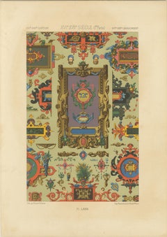 Grotescas renacentistas del s. XVI-XVII - Panel de ornamentos fastuosos, Pl. LXXII, 1869