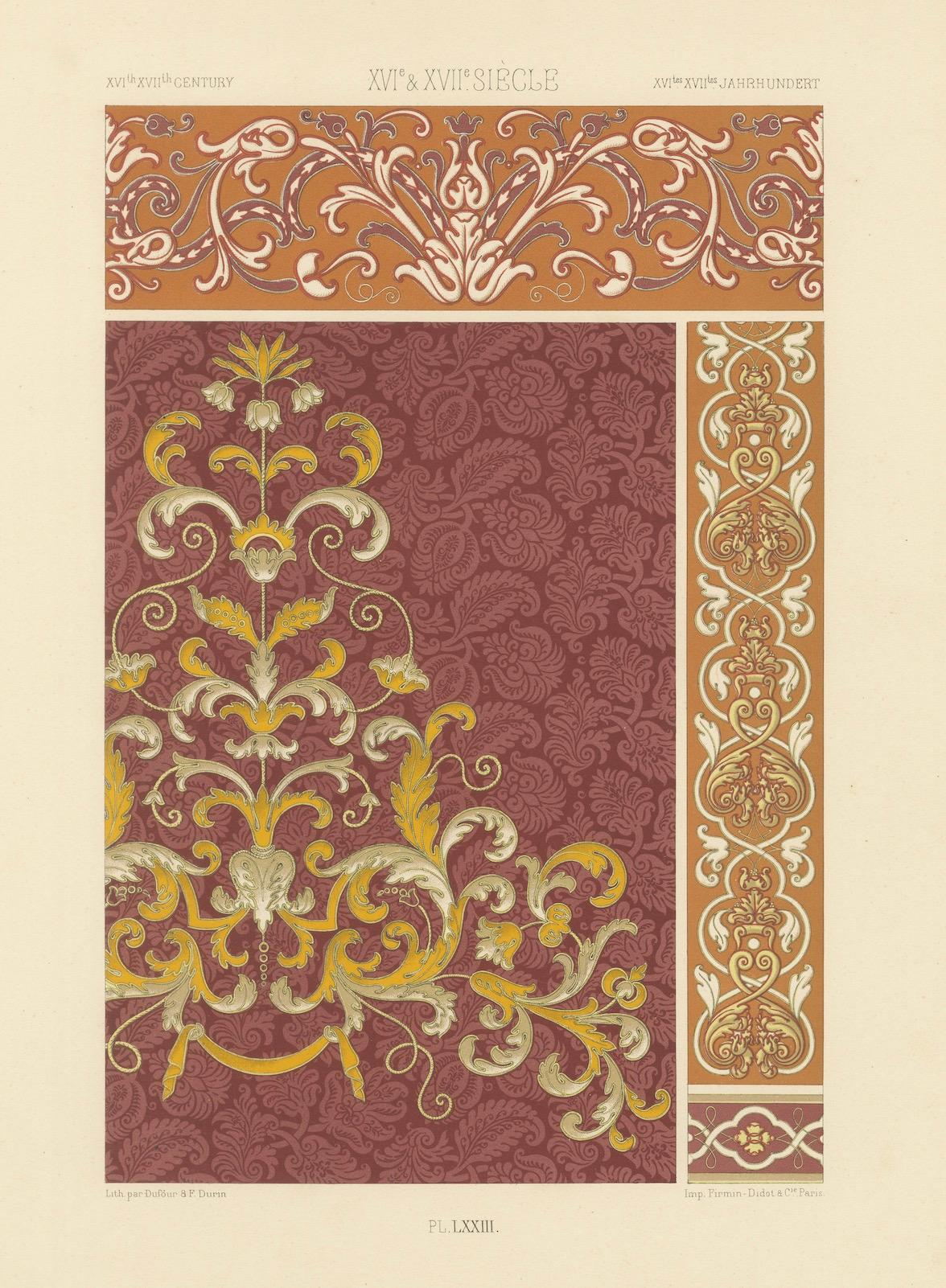 16-17 C. Renaissance Scrollwork - Ornamental Design, Plate LXXIII, 1869 en vente 1