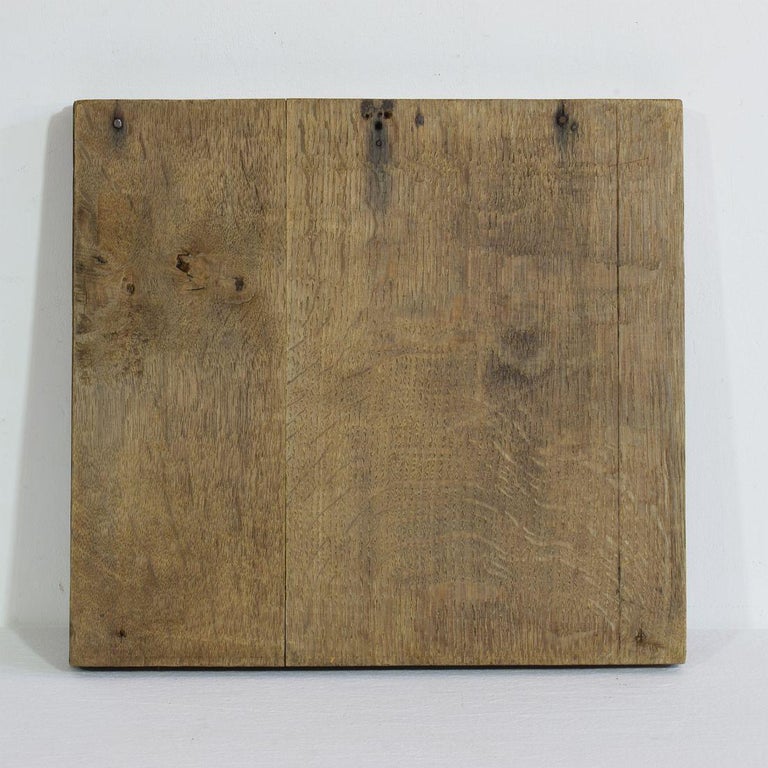 16th-17th Century French Carved Oak Panel with a Helmed Figure at 1stDibs