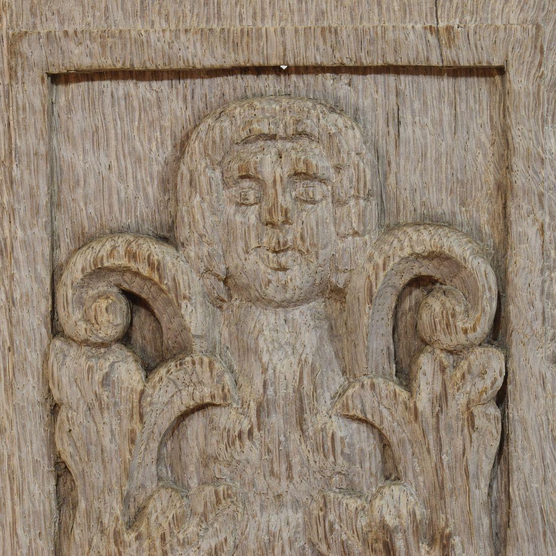 Pannello di Oak francese del XVI-XVII secolo intagliato con figura di angelo in vendita 4