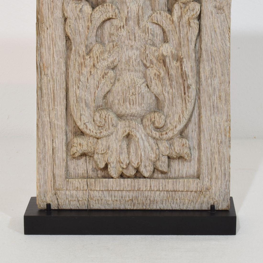 Französisches geschnitztes Eichenholzpaneel aus dem 16.-17. Jahrhundert mit einer Engelsfigur im Angebot 2