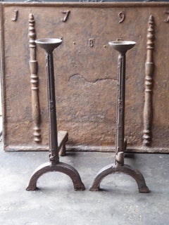 16th-17th Century French Gothic Andirons or Firedogs