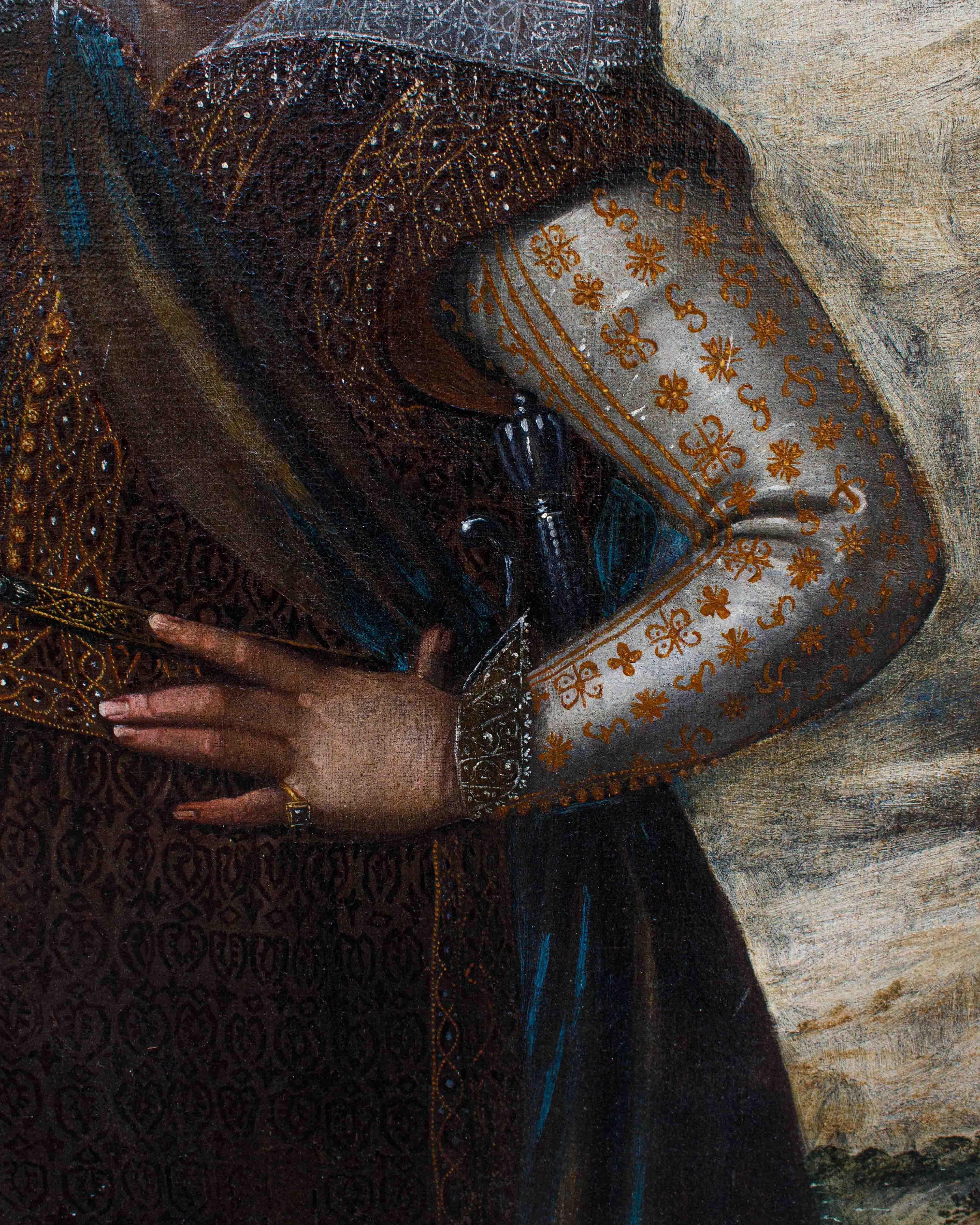 16th-17th Century Gentleman’s Portrait Oil on Canvas by Francesco Zucco For Sale 8