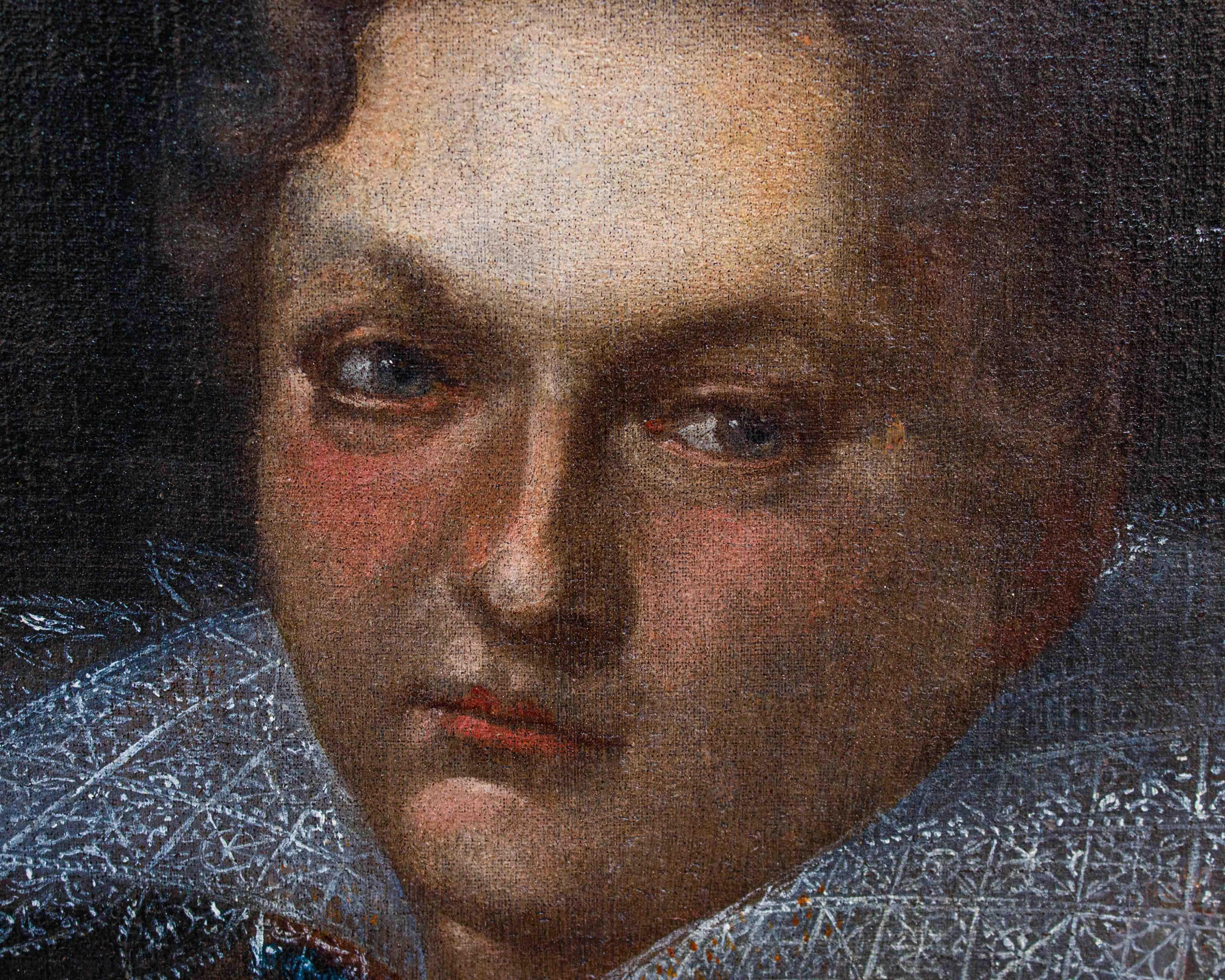 16th-17th Century Gentleman’s Portrait Oil on Canvas by Francesco Zucco For Sale 3