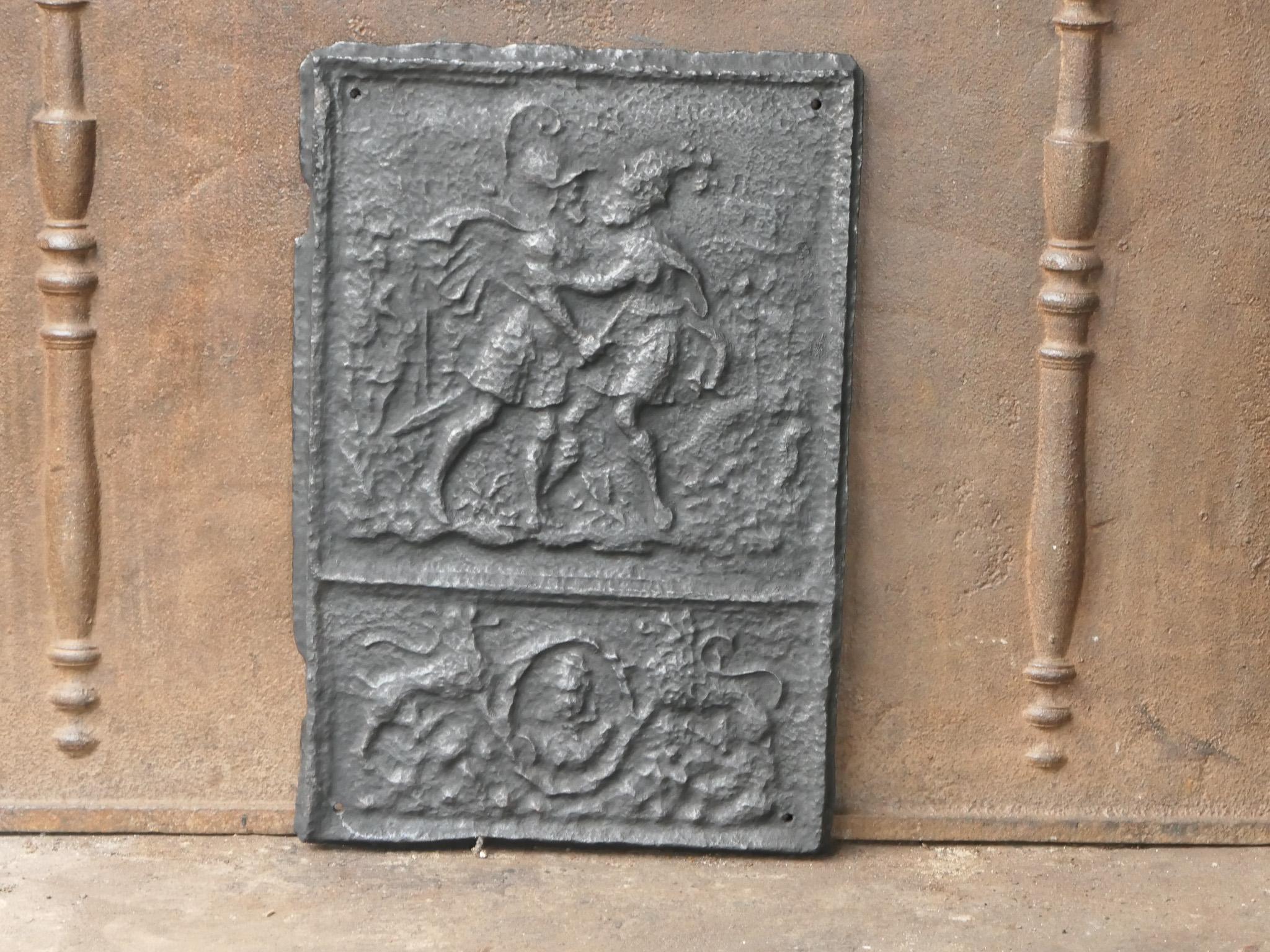 Iron 16th - 17th Century German Gothic 'Joab and Abner' Fireback / Backsplash For Sale