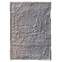 Plaque de cheminée / crédence allemande gothique du 16e-17e siècle sur le thème du religieux