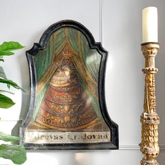 16th/17th Century Orthodox Religious Icon on Board of the Virgin Mary and Jesus