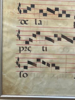16th/17th Century Spanish Gregorian Chant Manuscript Leaf Vellum in Glazed Frame