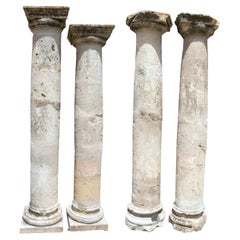 16th-17th Century Spanish Set of Four Tuscan-Style Stone Columns