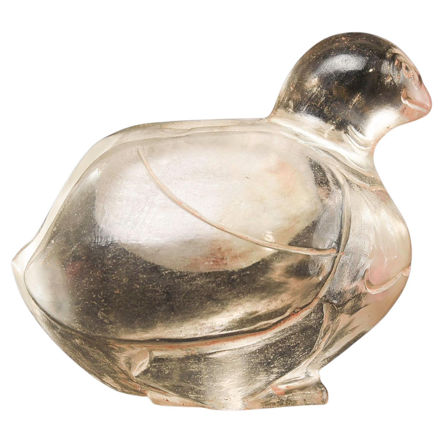 16./17. Jh. Buddhistisches Reliquienschrein in Vogelform, Thailand -Quarzkristall-Seltene Ausgrabung im Angebot