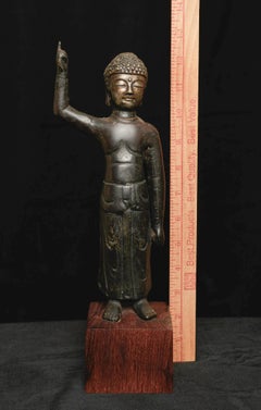 16th/17thC Korean Standing Cast Bronze Baby Buddha.Large, Animated, Special Face