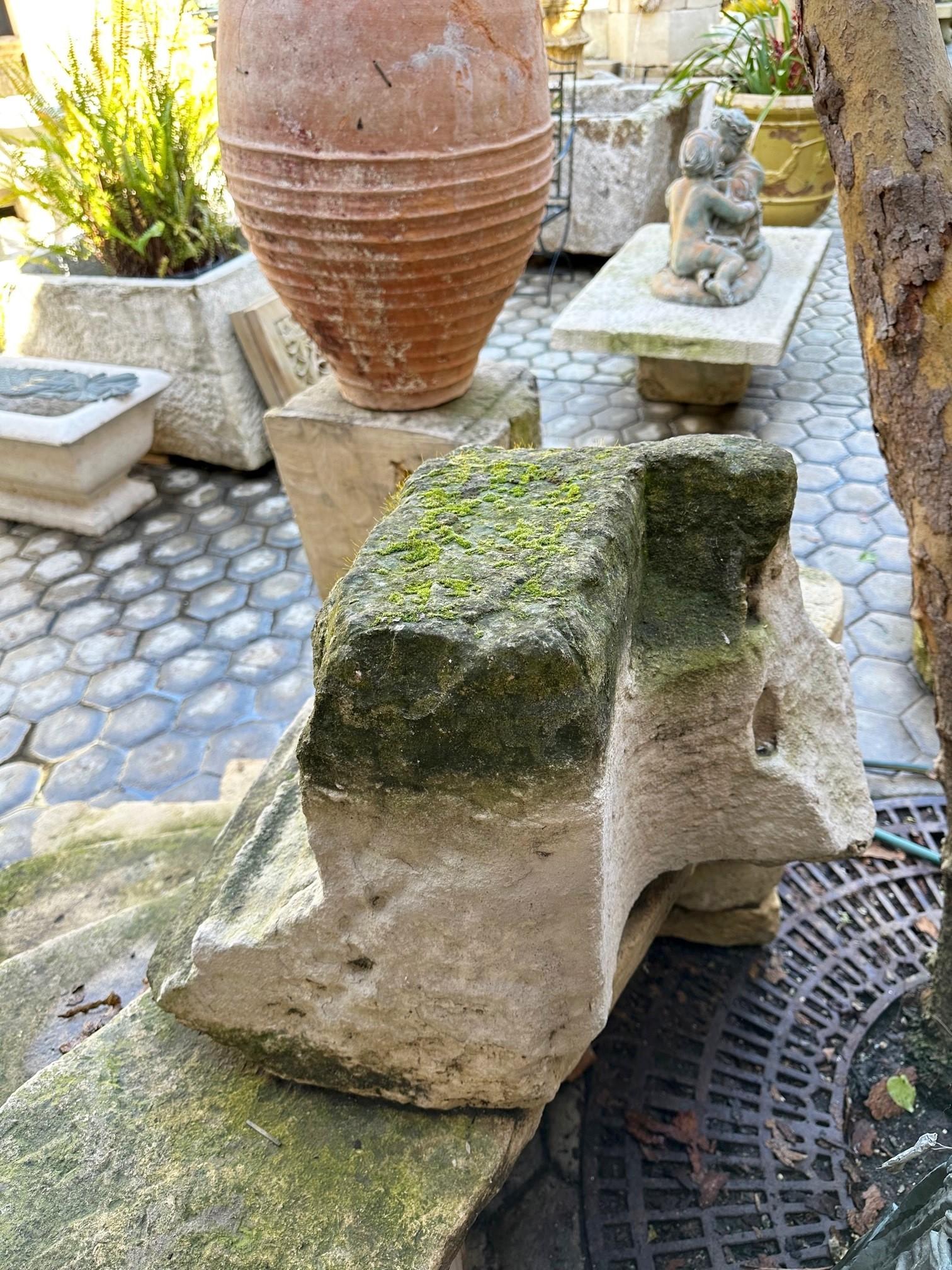 16th C. Hand Carved Capital Stone Base Architectural Element Sculpture Pedestal In Good Condition For Sale In West Hollywood, CA