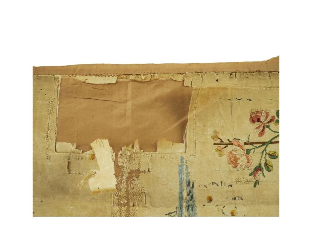 16Th C Italian Hand Embroidered Silk Wall Hanging For Sale 1