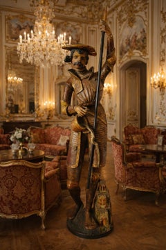 16th C. Polychromed Carved St. Florian, Former N. Rothschild Collection