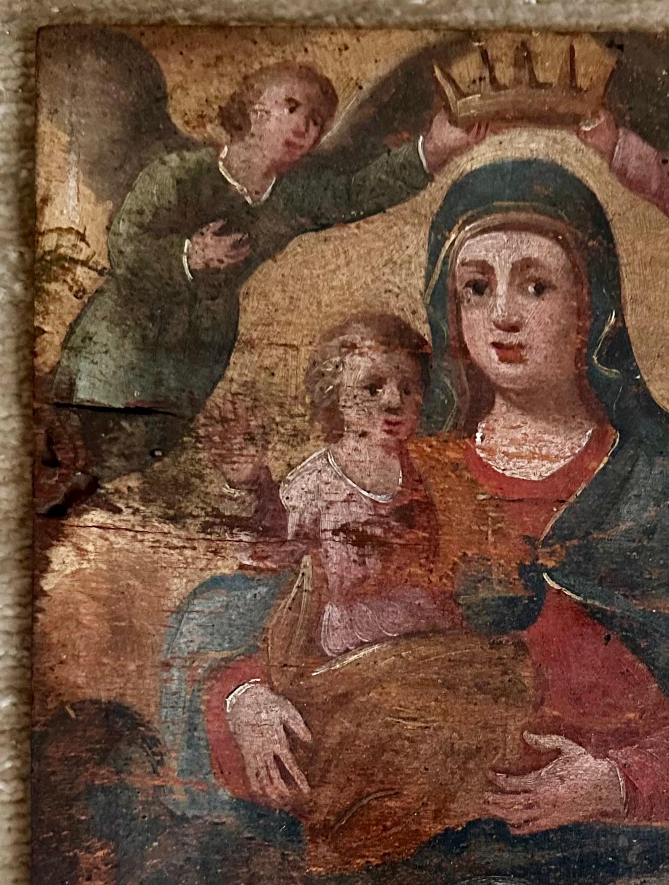 Hand-Painted 16th C. Portuguese Renaissance Painting “Our Lady of Navigators”. For Sale