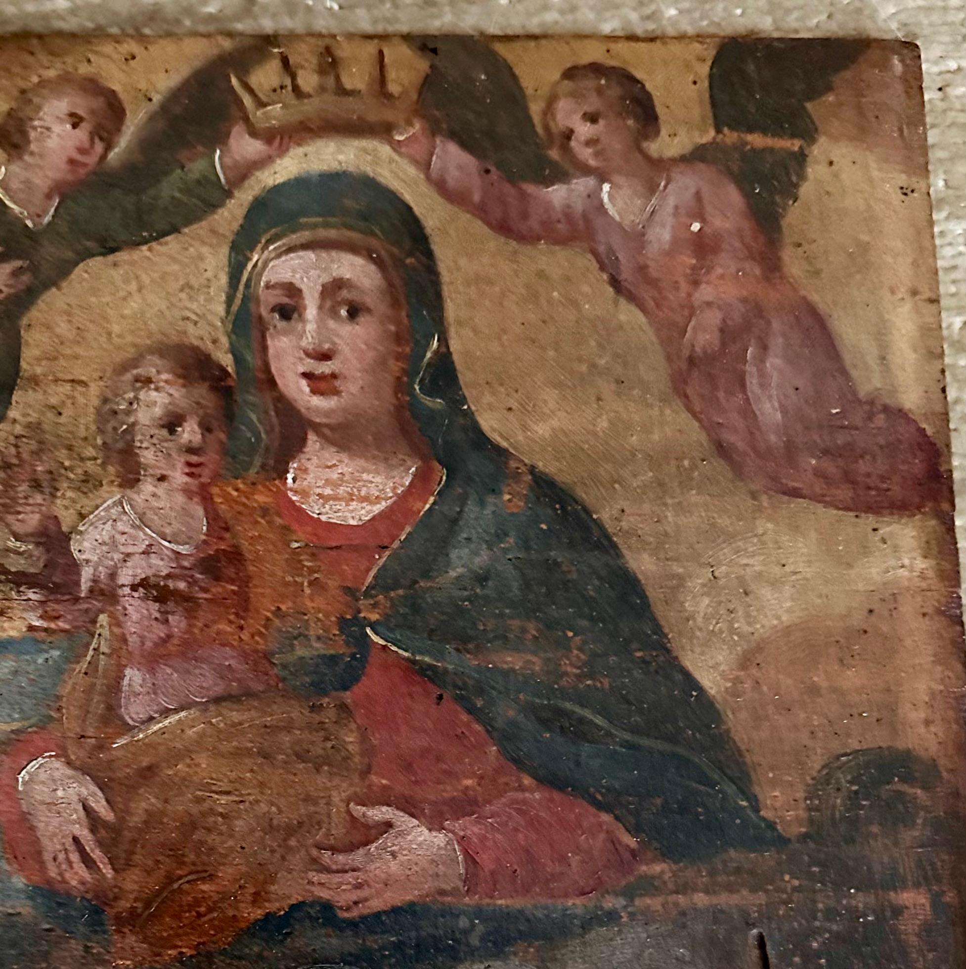 16th C. Portuguese Renaissance Painting “Our Lady of Navigators”. In Good Condition For Sale In Vero Beach, FL