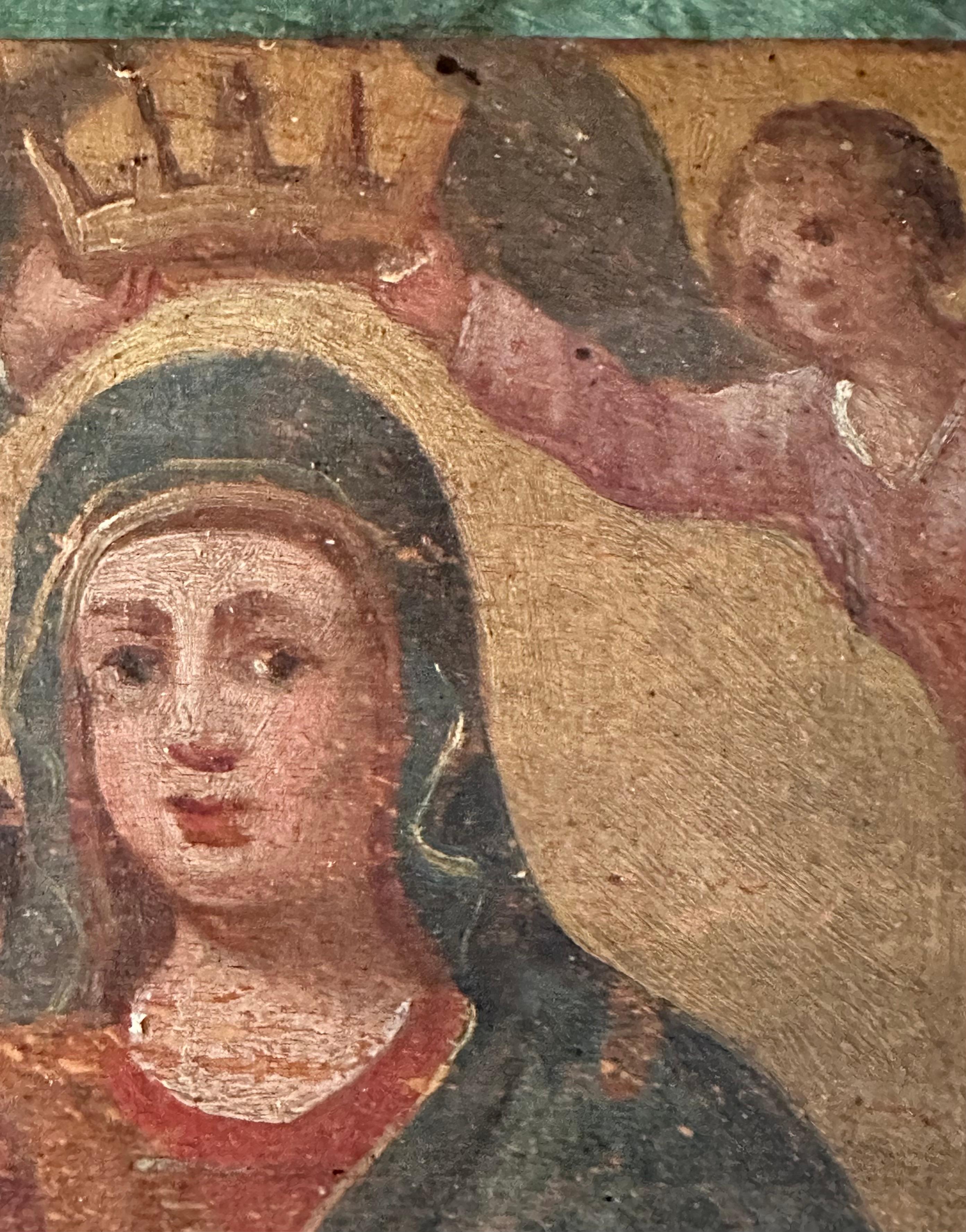 Wood 16th C. Portuguese Renaissance Painting “Our Lady of Navigators”. For Sale