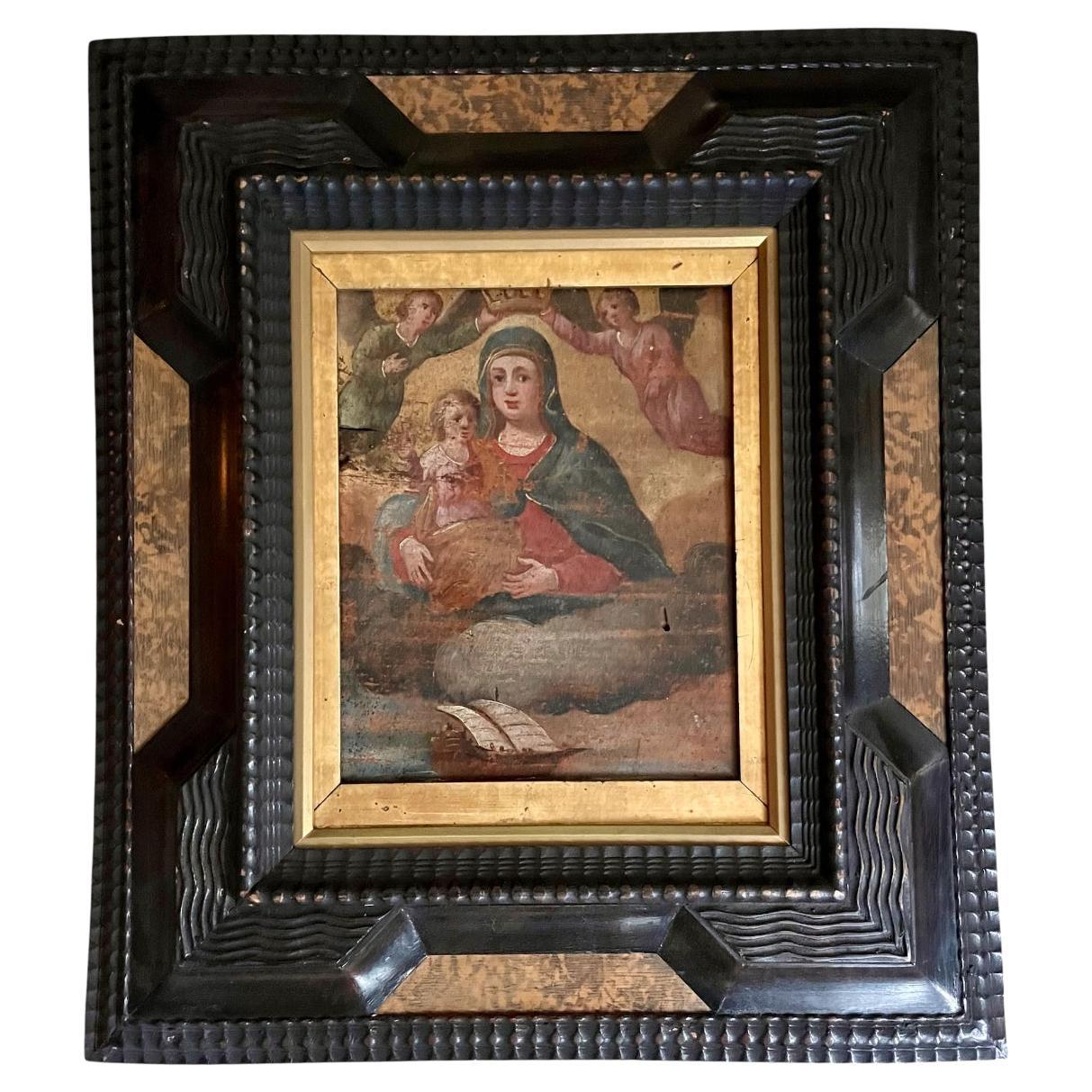 16th C. Portuguese Renaissance Painting “Our Lady of Navigators”. For Sale