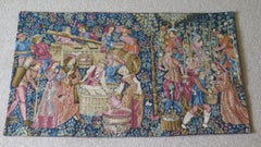 Woven Wall Hanging Tapestry Depicting Wine Making, French, 20th Century