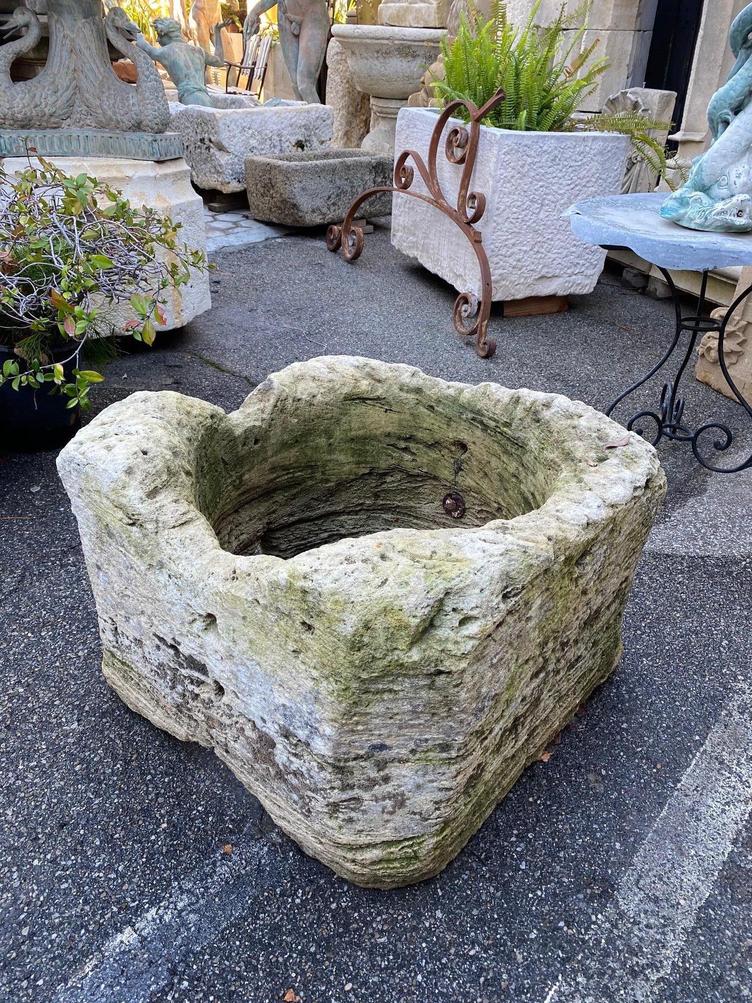 Gothic Wellhead Hand Carved Stone Container Planter Basin Antiques Cachepot Melrose ave