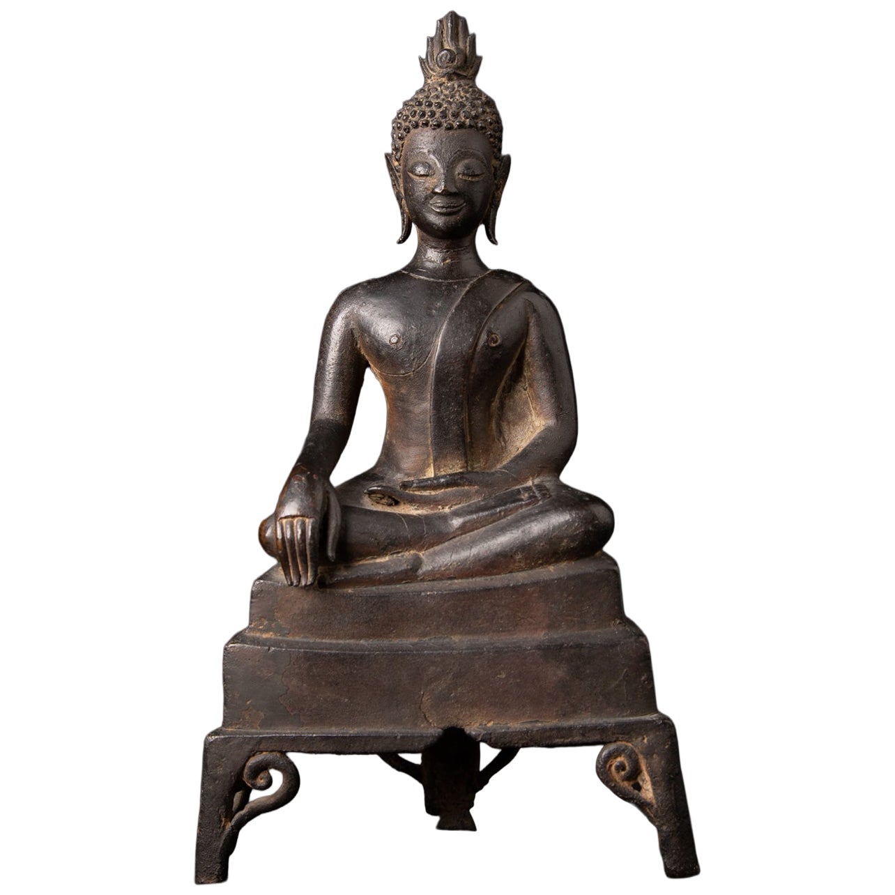 16th century 16th century bronze Lanna Buddha statue from Thailand