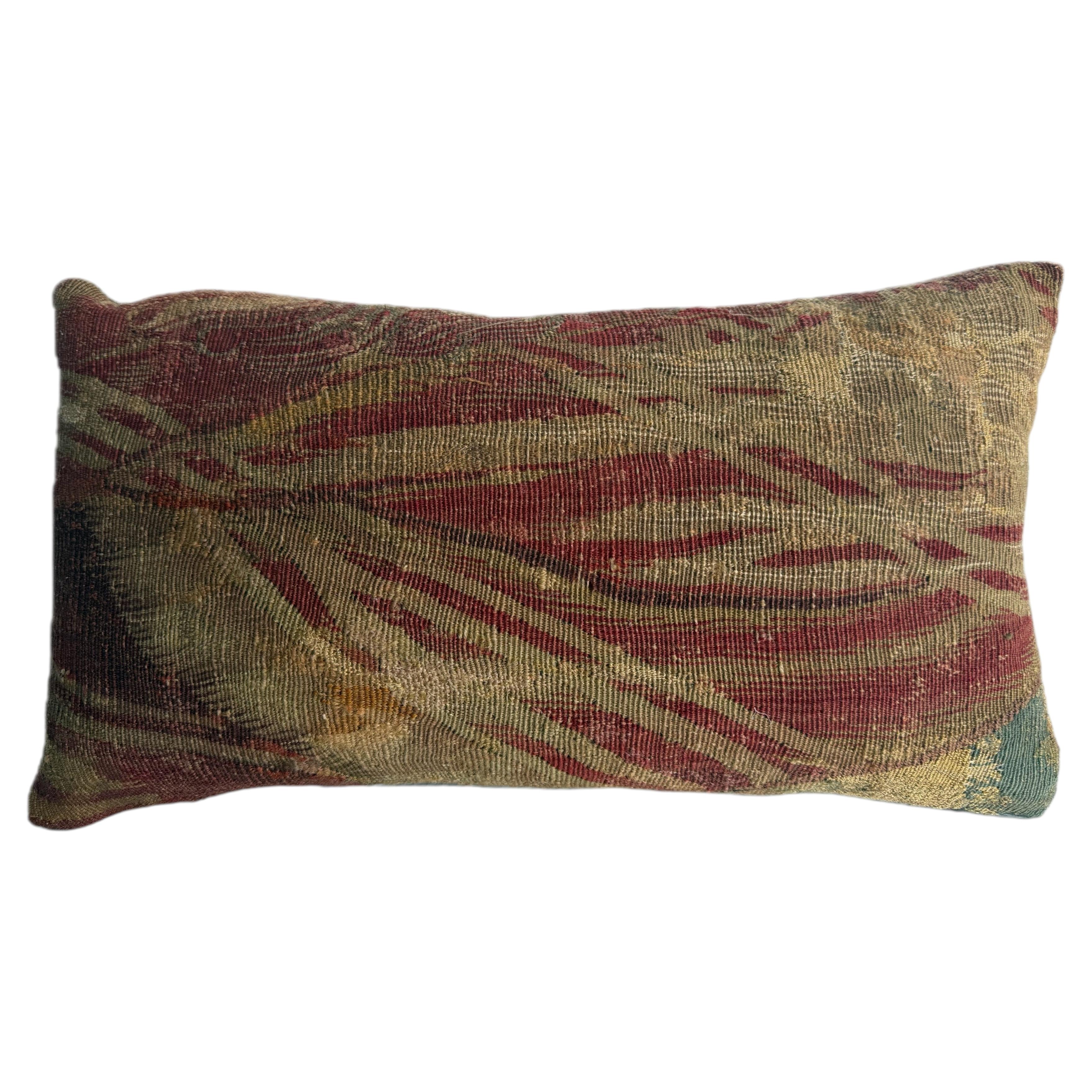 16th Century Abstract Antique Brussels Tapestry Pillow