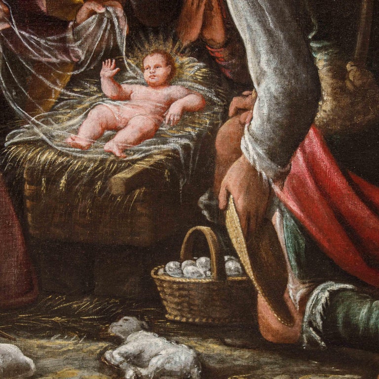 16th Century Adoration of the Shepherds Painting Attributed to Luca ...