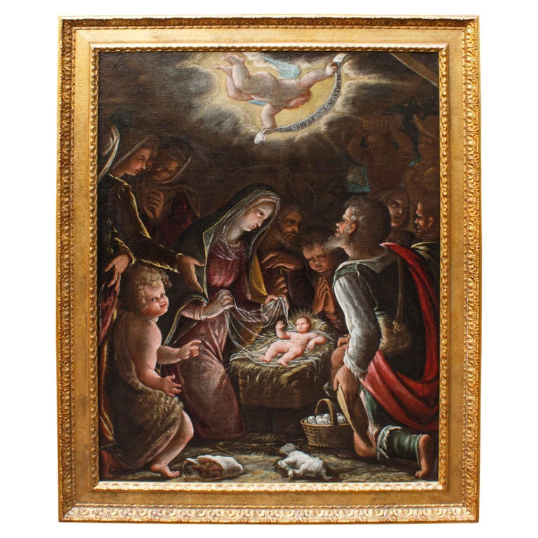 16th Century Adoration of the Shepherds Painting Attributed to Luca ...