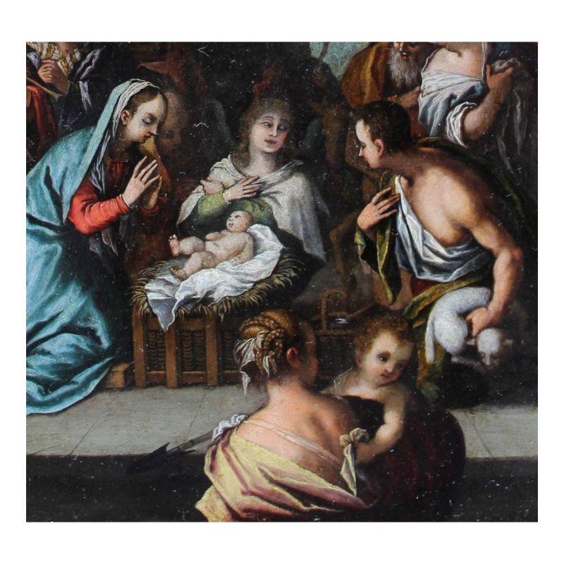 16. Jahrhundert Verzierung der Hirten, Gemälde Öl auf Kupfer von Carnevale (Italienisch) im Angebot