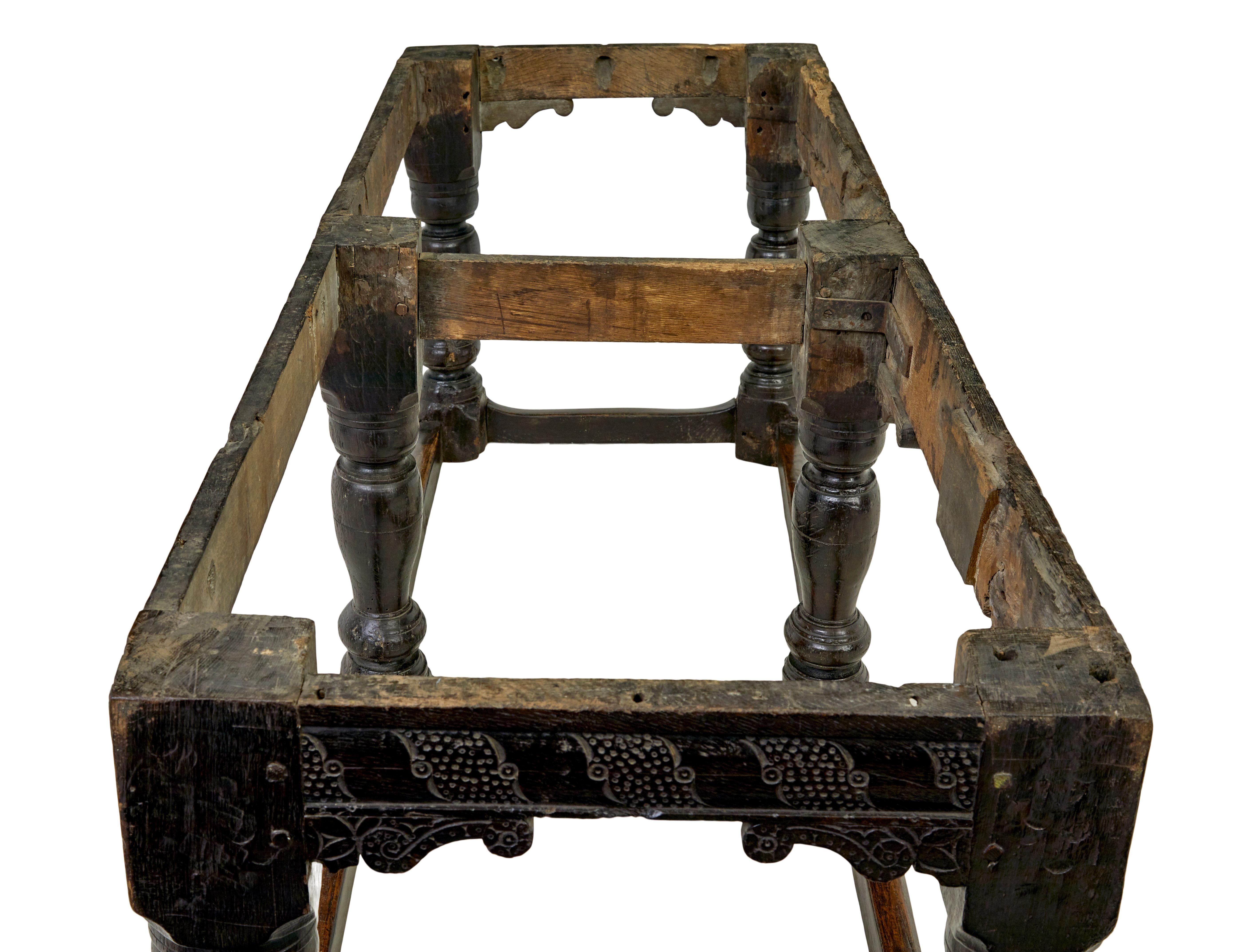 16th century and later Elizabethan solid oak refectory table 3