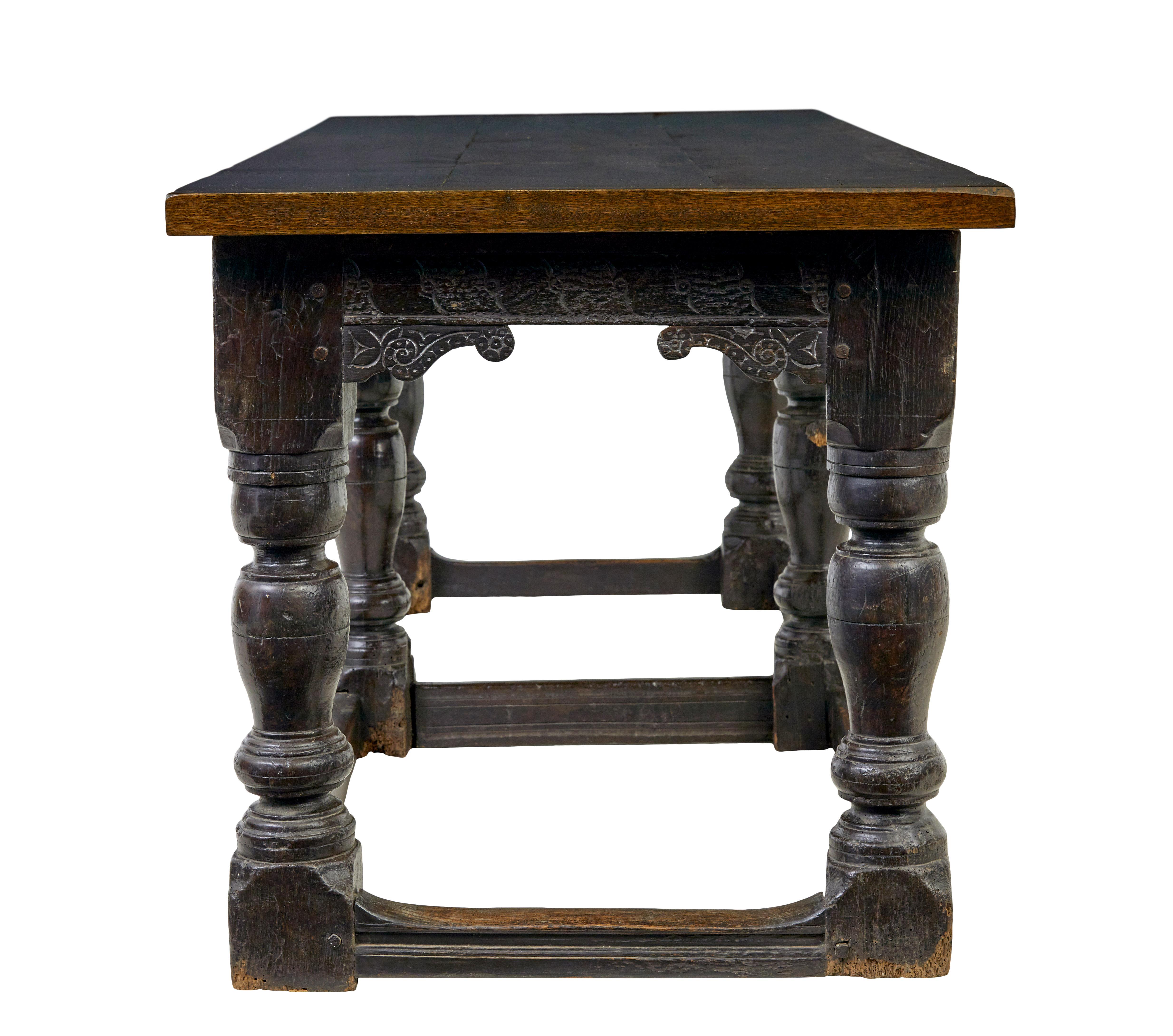 English 16th century and later Elizabethan solid oak refectory table