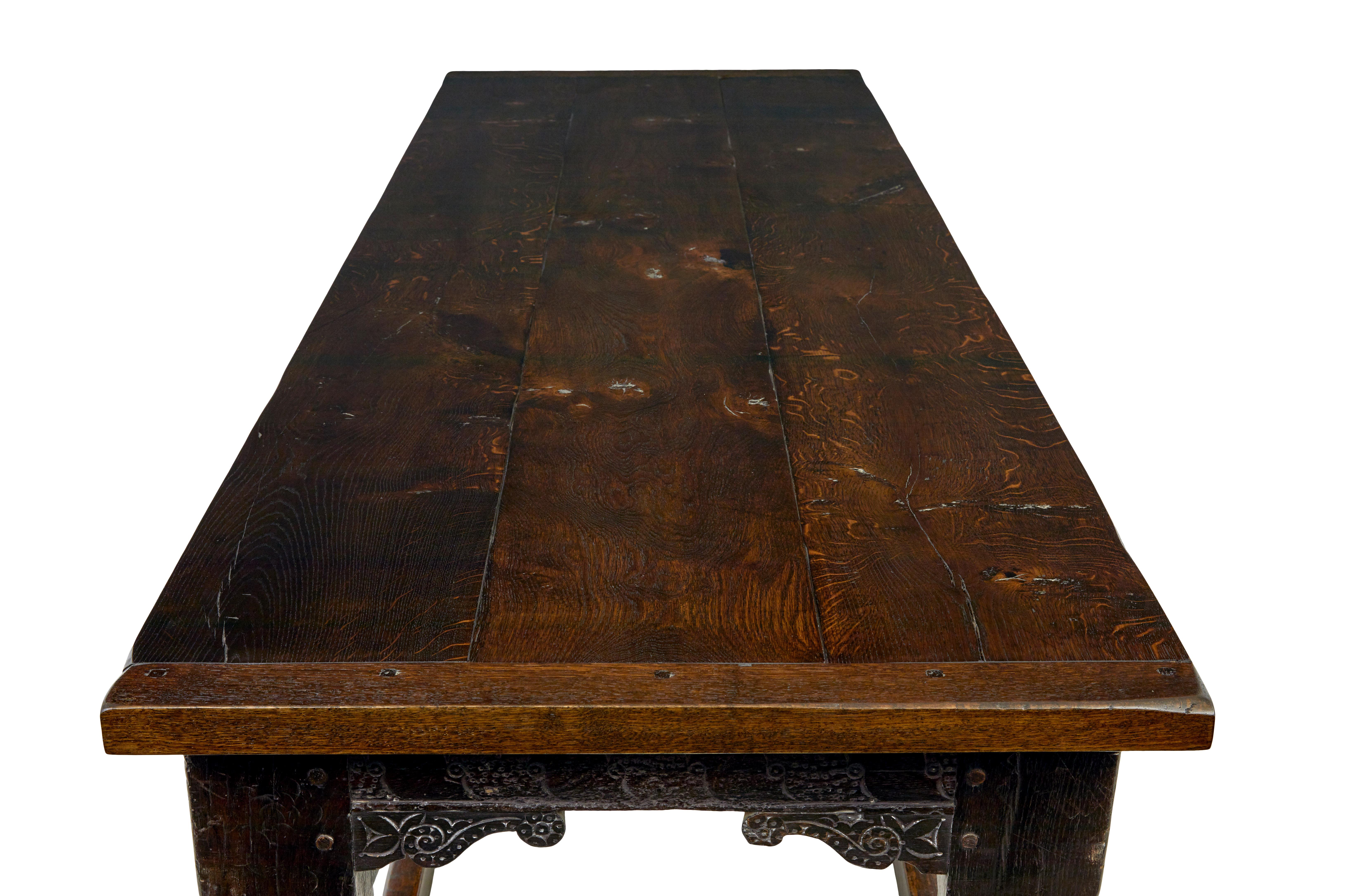 Oak 16th century and later Elizabethan solid oak refectory table