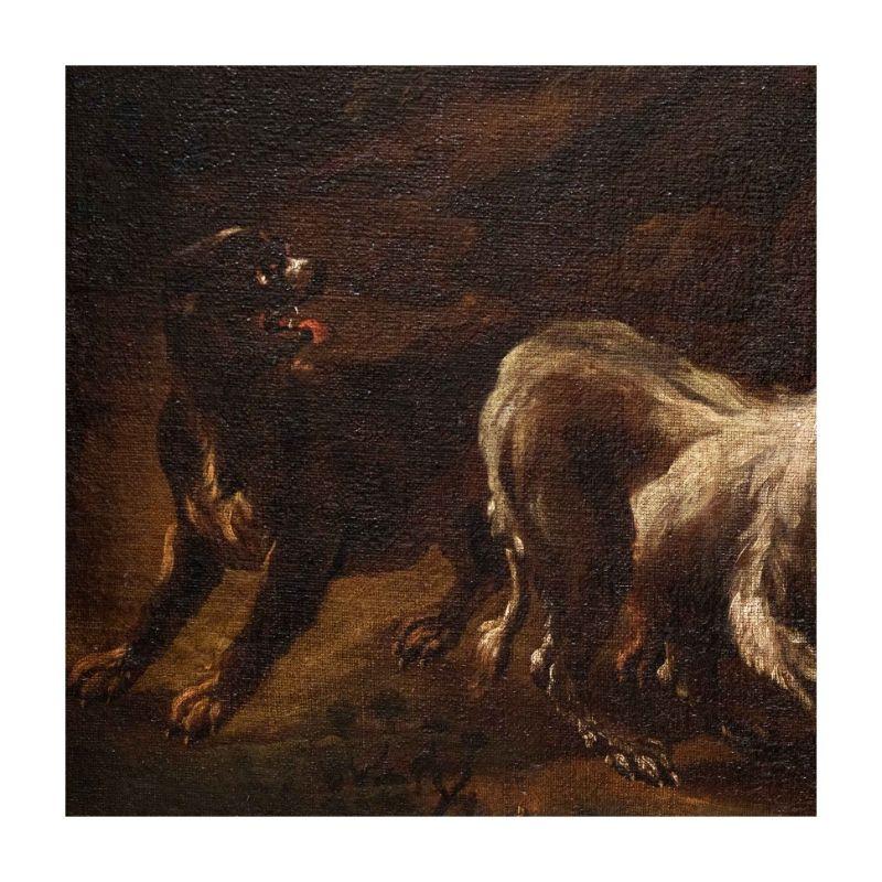 16th Century Animals Painting Oil on Canvas by Crivellino In Good Condition For Sale In Milan, IT
