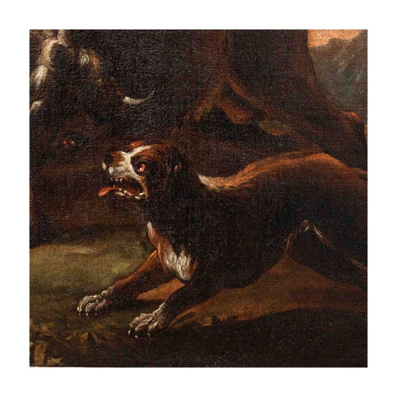 16th Century Animals Painting Oil on Canvas by Crivellino For Sale 1