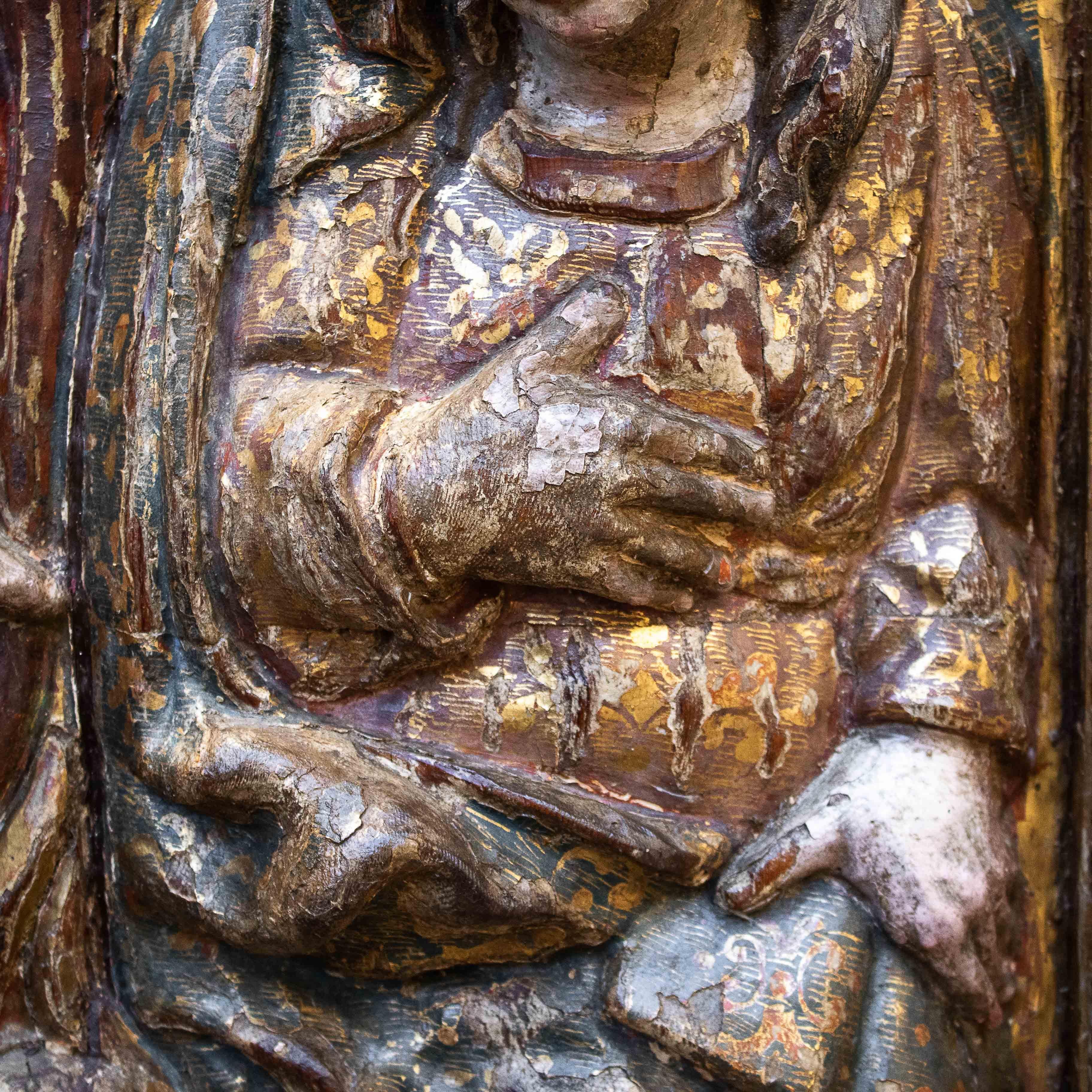 16th Century Annunciation High Relief in Wood 11